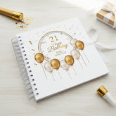 Personalised 21st Birthday Guest Book Scrapbook or Album Gold Balloons Scrapbook ukgiftstoreonline