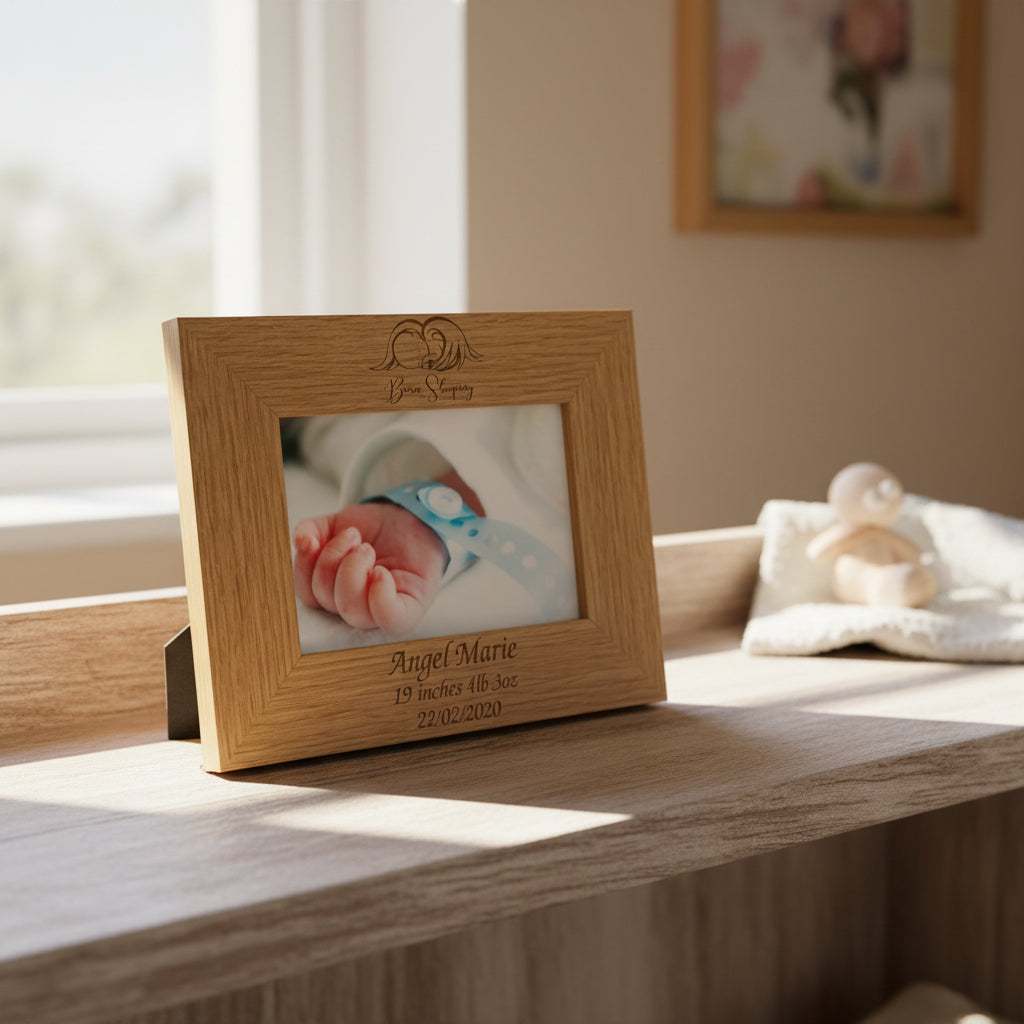 ukgiftstoreonline Personalised Baby Born Sleeping Photo Frame Keepsake Baby Photo Frame ukgiftstoreonline