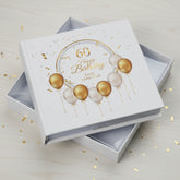 Personalised 60th Birthday Photo Album Gift With Gold Balloons Birthday Photo Album ukgiftstoreonline