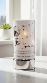 Personalised Son In Loving Memory Led Lamp With Dandelions Sympathy Gift Personalised Lights ukgiftstoreonline
