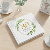 Personalised 80th Birthday Gift for her Photo Album Gold Wreath Design personalised photo album ukgiftstoreonline