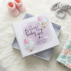 Personalised Cute Baby Girl Photo Album For 6x4 Photos and A Air Balloon Theme Baby Photo Album ukgiftstoreonline