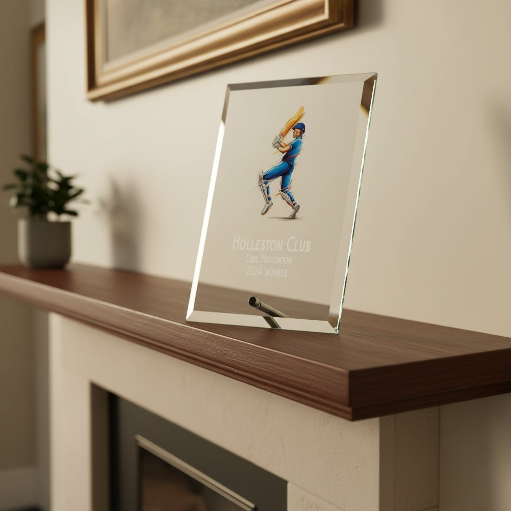 Personalised Cricket Award Trophy Plaque With Colour Print Personalised Plaque Sign ukgiftstoreonline