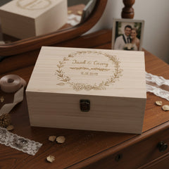 Personalised Large Wedding Memory Box Engraved Gifts Any Name Keepsake Wedding Memory box Raised Words