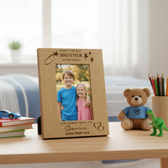 Personalised Best Brother Portrait Wooden Photo Frame Gift Brother Photo Frame ukgiftstoreonline