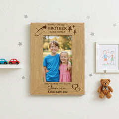 Personalised Best Brother Portrait Wooden Photo Frame Gift Brother Photo Frame ukgiftstoreonline