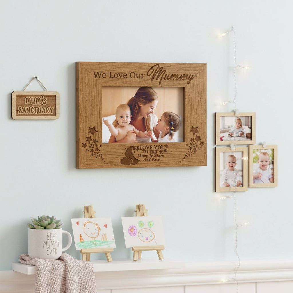 We Love Our Mummy Engraved Wooden Photo Frame Gift Mummy Photo Frame ukgiftstoreonline