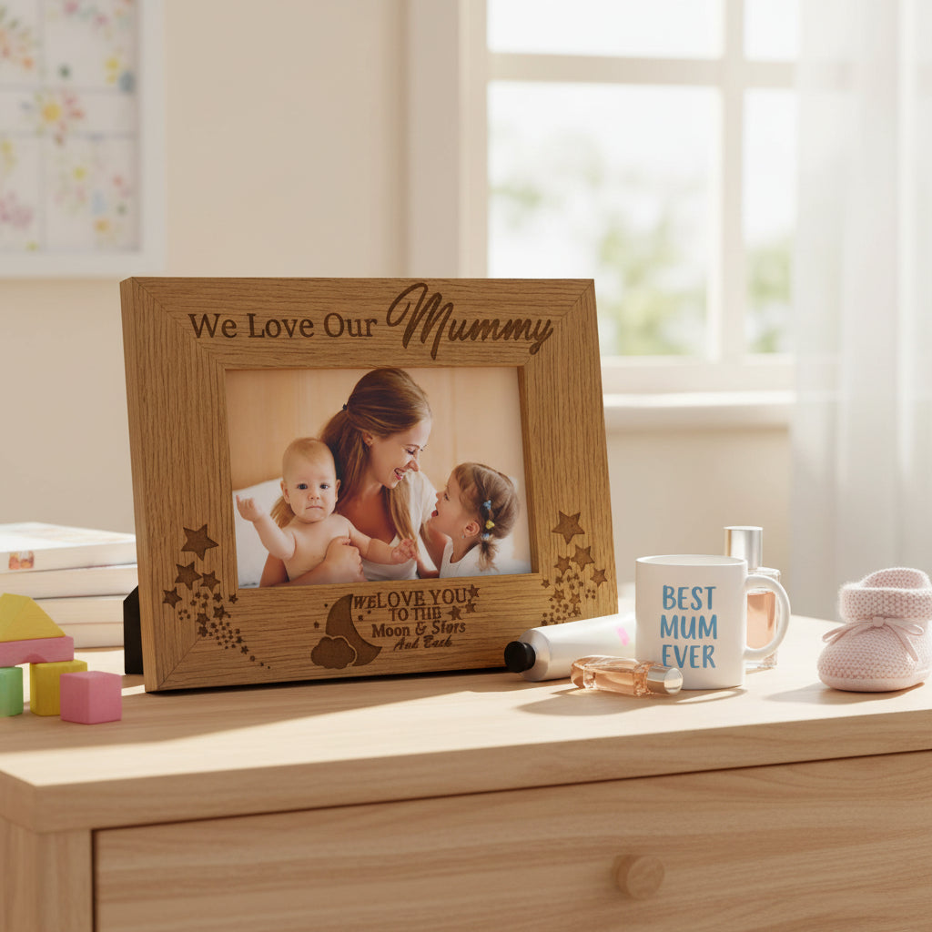 We Love Our Mummy Engraved Wooden Photo Frame Gift Mummy Photo Frame ukgiftstoreonline