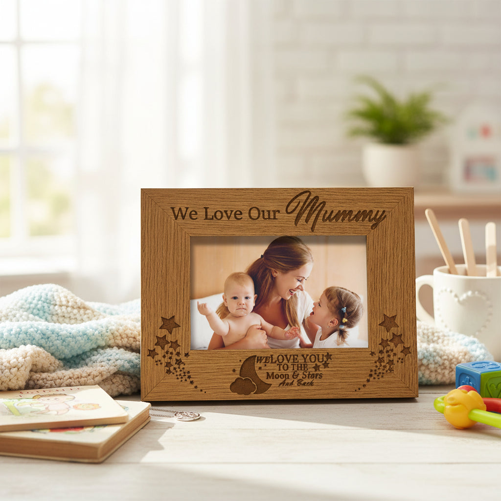 We Love Our Mummy Engraved Wooden Photo Frame Gift Mummy Photo Frame ukgiftstoreonline