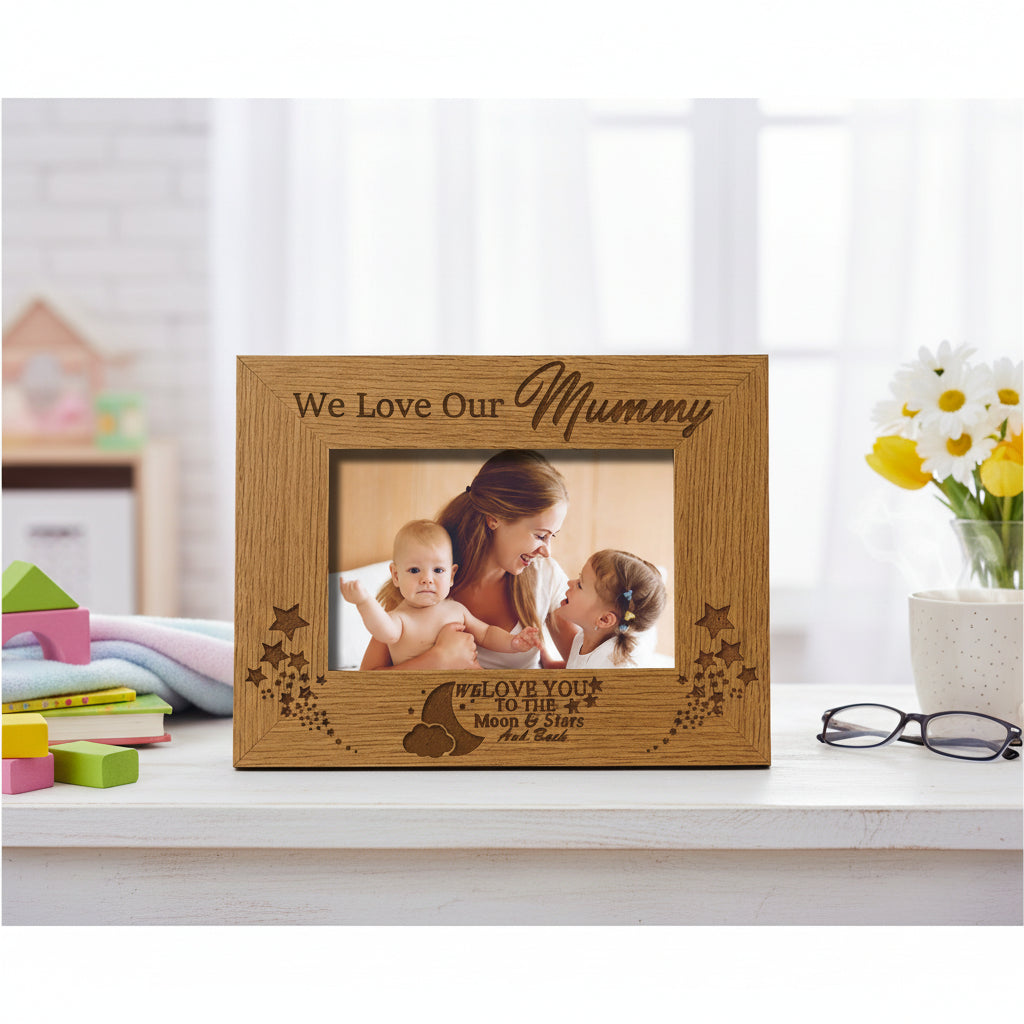 We Love Our Mummy Engraved Wooden Photo Frame Gift Mummy Photo Frame ukgiftstoreonline