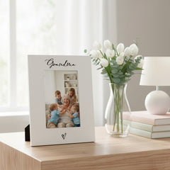 Grandma Photo Frame With Heart White Wood For That Special Gift