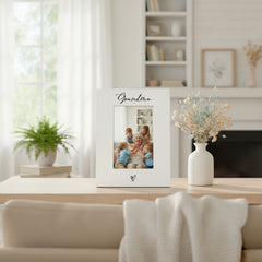 Grandma Photo Frame With Heart White Wood For That Special Gift