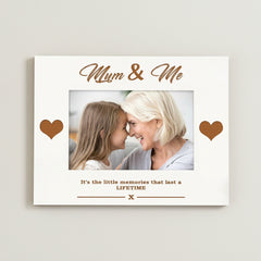 White Engraved Mum and Me Photo Frame Gift Photo Frame ukgiftstoreonline