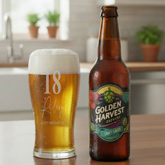 Engraved Personalised 18th Birthday Signature Pint Beer Glass Gift Boxed