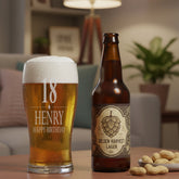 Engraved Personalised Birthday Pint Beer Glass Gift For Him Any Age