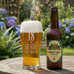 Engraved Personalised Birthday Pint Beer Glass Gift For Him Any Age