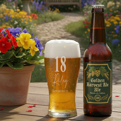 Engraved Personalised 18th Birthday Signature Pint Beer Glass Gift Boxed