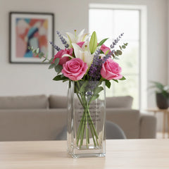 Personalised Square Mum Glass Flower Vase Gift Present Personalised Flower Vase ukgiftstoreonline