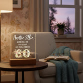Personalised 60th birthday Gift For Her LED Light With Flowers and Butterflies