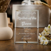 Personalised Engraved Glass Plaque Mother Of The Groom Gift Personalised Crystal Glass ukgiftstoreonline