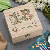 Personalised 18th Birthday Gift For Her Keepsake Memory Box With Butterflies and Flowers Keepsake Memory Box ukgiftstoreonline