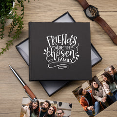 Friends Are Family Black Photo Album Gift For 50 x 6"x4"