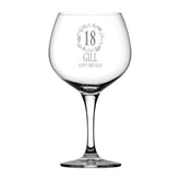 Personalised Engraved 18th Birthday Gin Cocktail Glass With Wreath