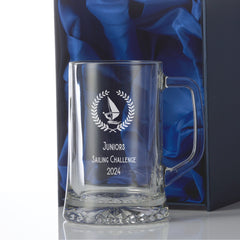 Personalised 1 Pint Sailing Beer Glass Tankard In Silk Lined Gift Box