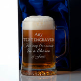 Engraved Personalised Pint Glass Tankard in A Silk Lined Gift Box