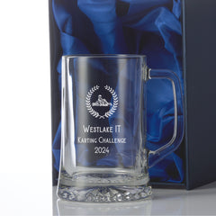 Personalised 1 Pint Go Karting Beer Glass Tankard In Silk Lined Gift Box