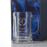 Personalised 1 Pint Football Beer Glass Tankard In Silk Lined Gift Box