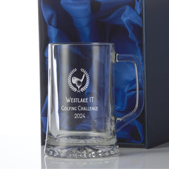 Personalised 1 Pint Golfing Beer Glass Tankard In Silk Lined Gift Box