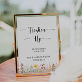Personalised Freshen Up Wedding Customised Table Sign