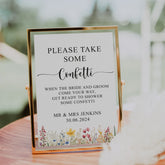 Personalised Wedding Confetti, Customised Table Sign