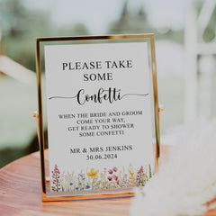 Personalised Wedding Confetti, Customised Table Sign