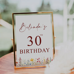 Personalised Any Age Birthday Celebration Customised Table Sign Scrapbook ukgiftstoreonline