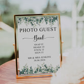 Personalised Wedding Photo Guestbook Sign, Customised With Eucalyptus