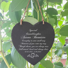 Personalised Granddaughter Memorial Remembrance Slate Plaque Heart Symbol