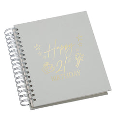 Wholesale Trade Pack of 5 Large 21st Birthday Photo Album Memory Keepsake Gift With Presents Multiple Colours Photo Album ukgiftstoreonline Grey 4x6 Inch Album