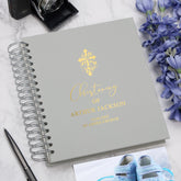 Personalised Christening Day Photo Album With Multiple Colours and Cross