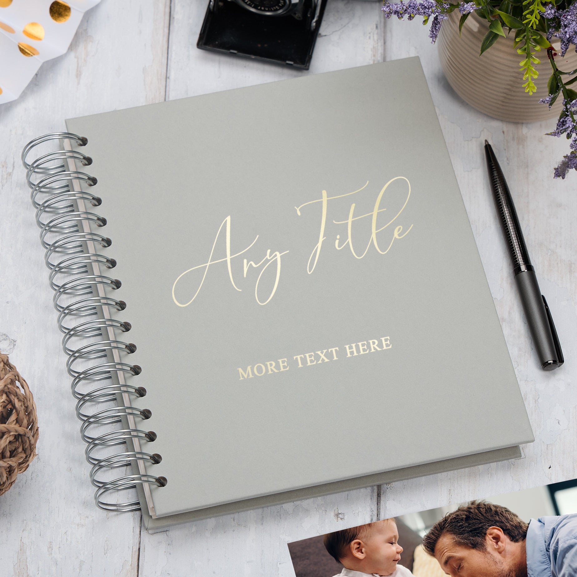 Personalised Large Photo Album With Any Title and Sentiment Multiple Colours Photo Album ukgiftstoreonline Grey 4x6 Inch Album
