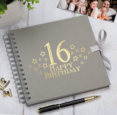 16th Birthday Memory Scrapbook Album With Star Design Various Colours Available
