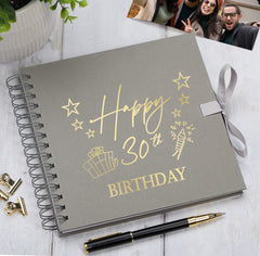 30th Birthday Memory Scrapbook Album With Present Design Various Colours Available