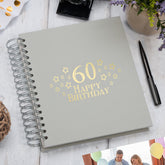 Large 60th Birthday Photo Album Memory Keepsake Gift With Stars Photo Album ukgiftstoreonline Grey 4x6 Inch Album