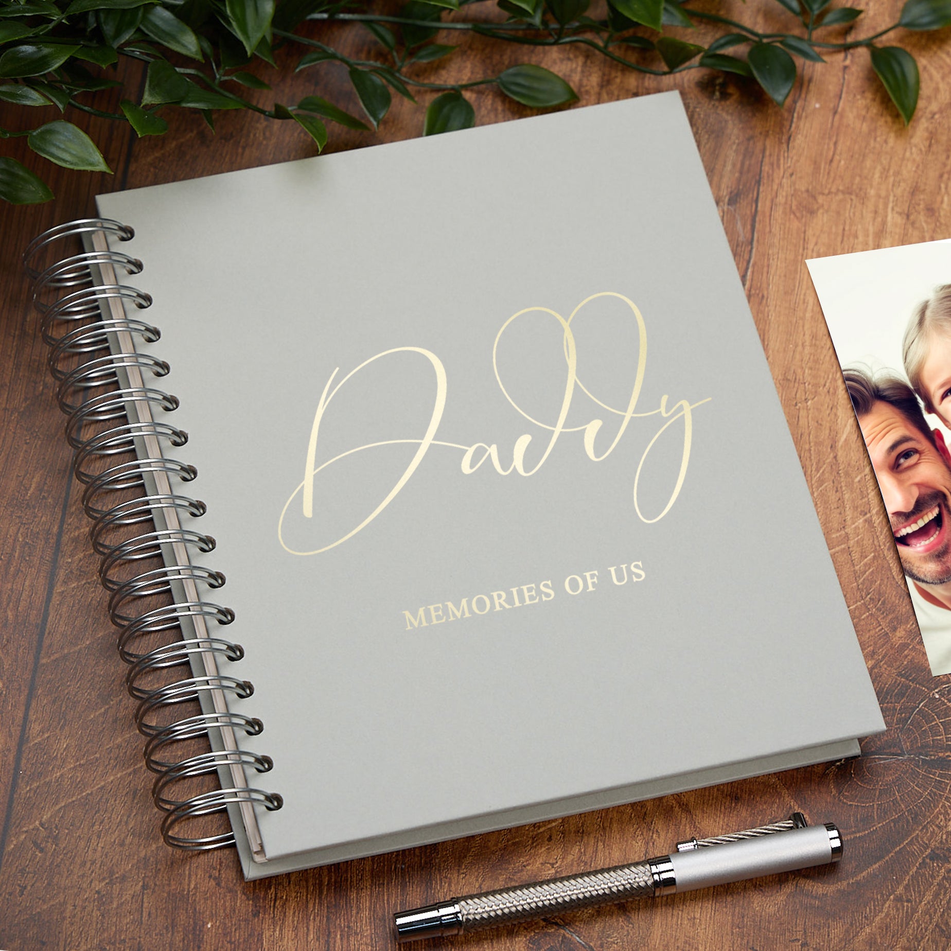 Personalised Large Daddy Photo Album With Sentiment Multiple Colours Photo Album ukgiftstoreonline Grey 4x6 Inch Album