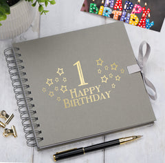 1st Birthday Memory Scrapbook Album With Star Design Various Colours Available