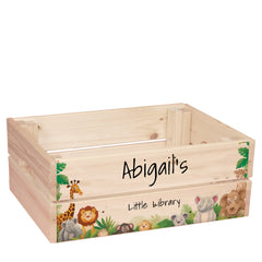 Personalised Book Crate – Custom Kids Book Storage & Easy Carry Story Box ukgiftstoreonline