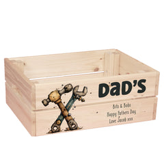 Personalised Tools and Bits and Bobs Storage Crate Gift Fathers Day, Birthday, Christmas or Anniversary storage crate ukgiftstoreonline