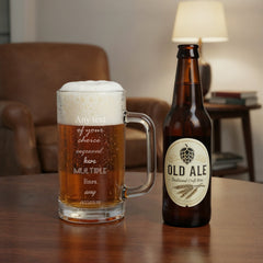 Personalised Engraved 540ml Beer Glass Mug Gift for Him any Occasion