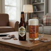 Personalised Engraved 540ml Beer Glass Mug Gift for Him any Occasion